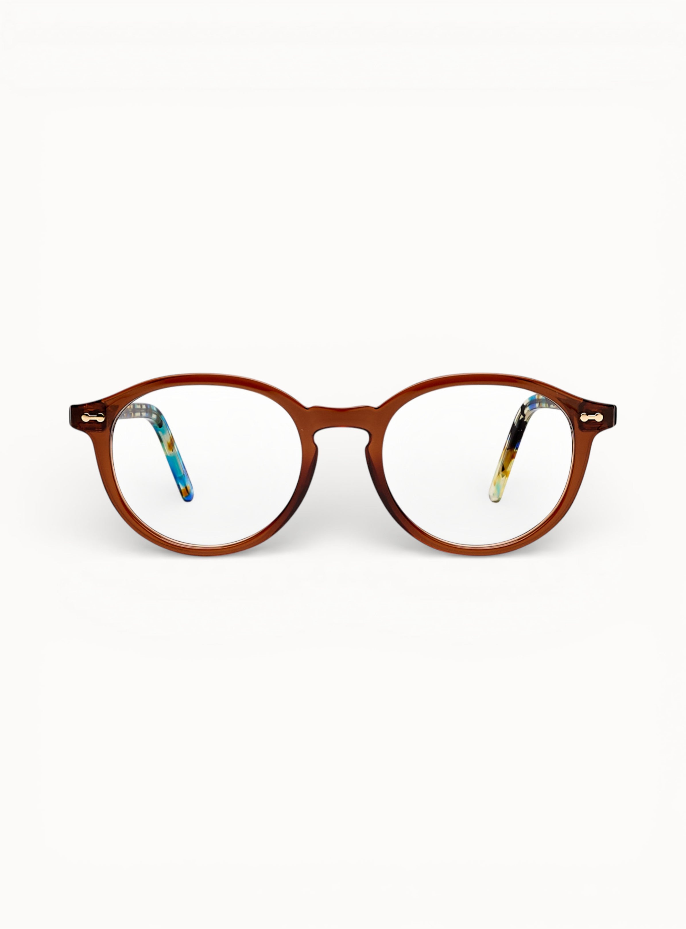 optique-loan-marron-ecaille-bleute-face